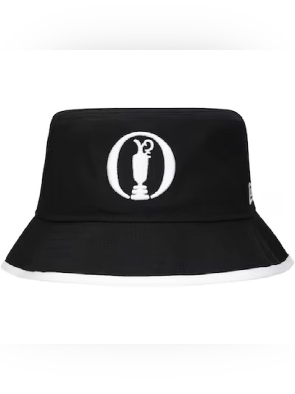 New Era British Open Golf Bucket Hat in Black & White, size Medium